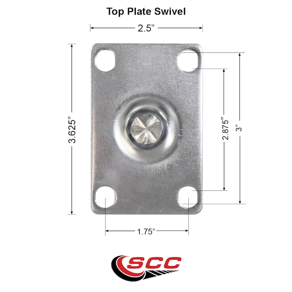 3 Inch SS Red Polyurethane Wheel Swivel Top Plate Caster